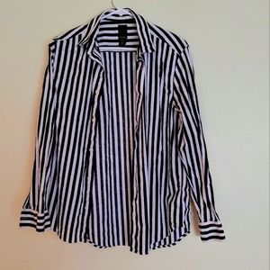 H&M medium men's striped button up